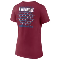 Women's Fanatics Branded Burgundy Colorado Avalanche 2022 Stanley Cup Champions Jersey Roster V-Neck T-Shirt -Fanatics Clothing Shop 5898296 ALT3
