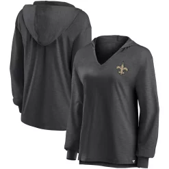 Women's Fanatics Branded Black New Orleans Saints Jumper V-Neck Pullover Hoodie