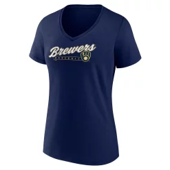 Women's Fanatics Branded Navy Milwaukee Brewers One & Only V-Neck T-Shirt -Fanatics Clothing Shop 5908431 ALT2