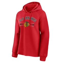 Women's Fanatics Branded Red Chicago Blackhawks Perfect Play Raglan Pullover Hoodie -Fanatics Clothing Shop 5915010 ALT2