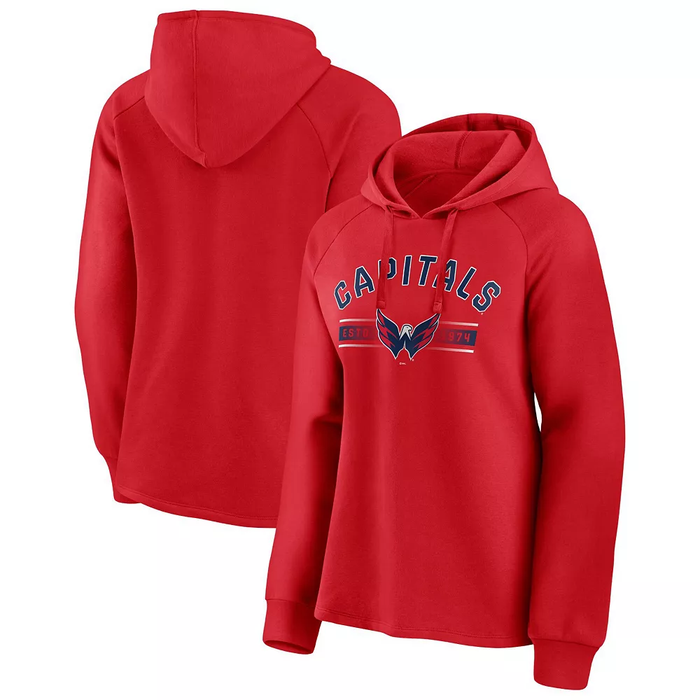 Women's Fanatics Branded Red Washington Capitals Perfect Play Raglan Pullover Hoodie 4 Women's Fanatics Branded Red Washington Capitals Perfect Play Raglan Pullover Hoodie - Image 2