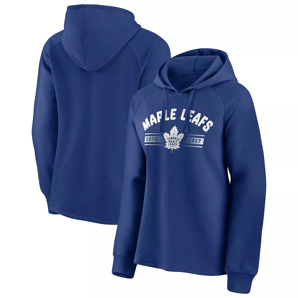 Women's Fanatics Branded Blue Toronto Maple Leafs Perfect Play Raglan Pullover Hoodie 4 Women's Fanatics Branded Blue Toronto Maple Leafs Perfect Play Raglan Pullover Hoodie - Image 2