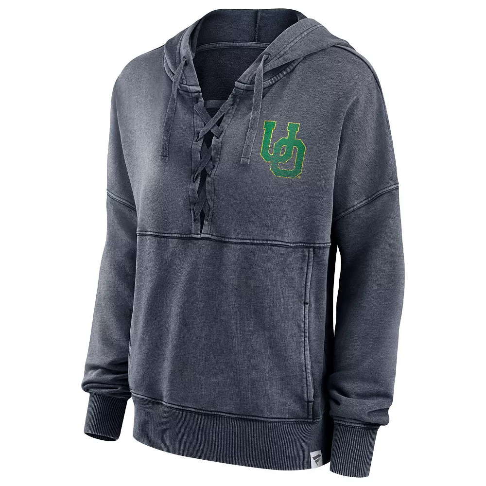 Women's Fanatics Branded Heathered Charcoal Oregon Ducks Overall Speed Lace-Up Pullover Hoodie 5 Women's Fanatics Branded Heathered Charcoal Oregon Ducks Overall Speed Lace-Up Pullover Hoodie - Image 3