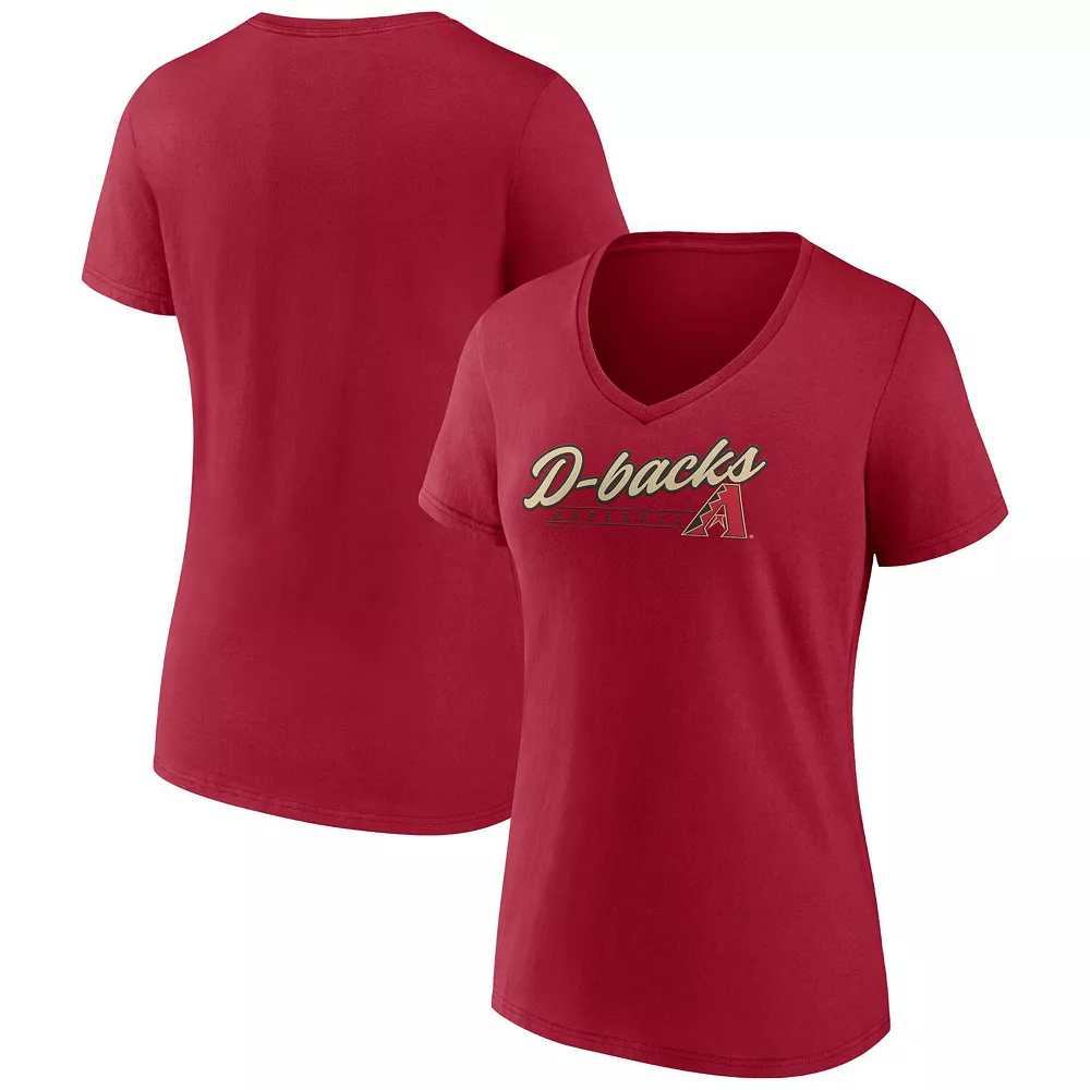 Women's Fanatics Branded Red Arizona Diamondbacks One & Only V-Neck T-Shirt 3 Women's Fanatics Branded Red Arizona Diamondbacks One & Only V-Neck T-Shirt