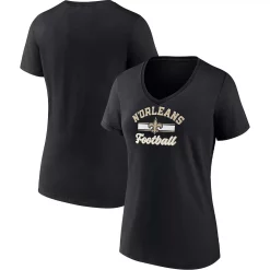 Women's Fanatics Branded Black New Orleans Saints Slogan V-Neck T-Shirt -Fanatics Clothing Shop 5916447 ALT
