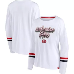 Women's Fanatics Branded White San Francisco 49ers Retro Power Long Sleeve T-Shirt