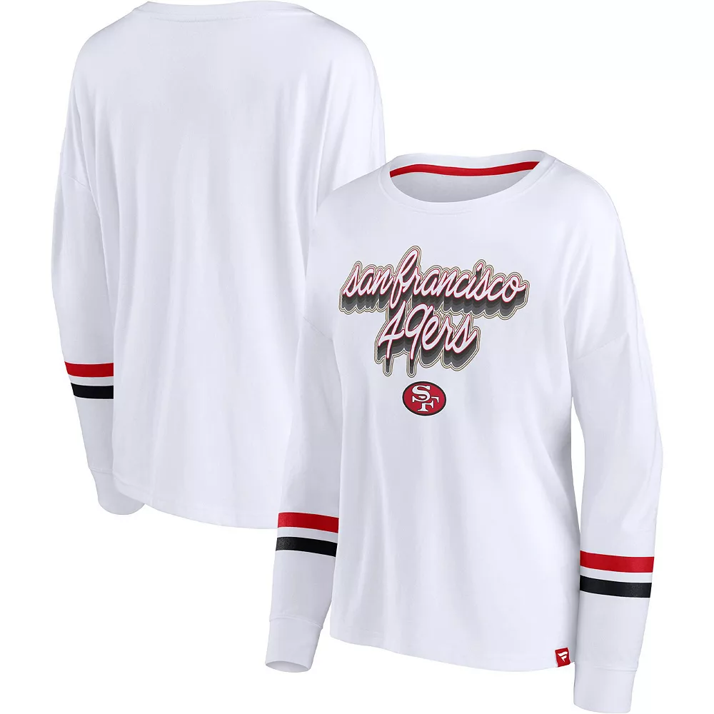Women's Fanatics Branded White San Francisco 49ers Retro Power Long Sleeve T-Shirt 4 Women's Fanatics Branded White San Francisco 49ers Retro Power Long Sleeve T-Shirt - Image 2