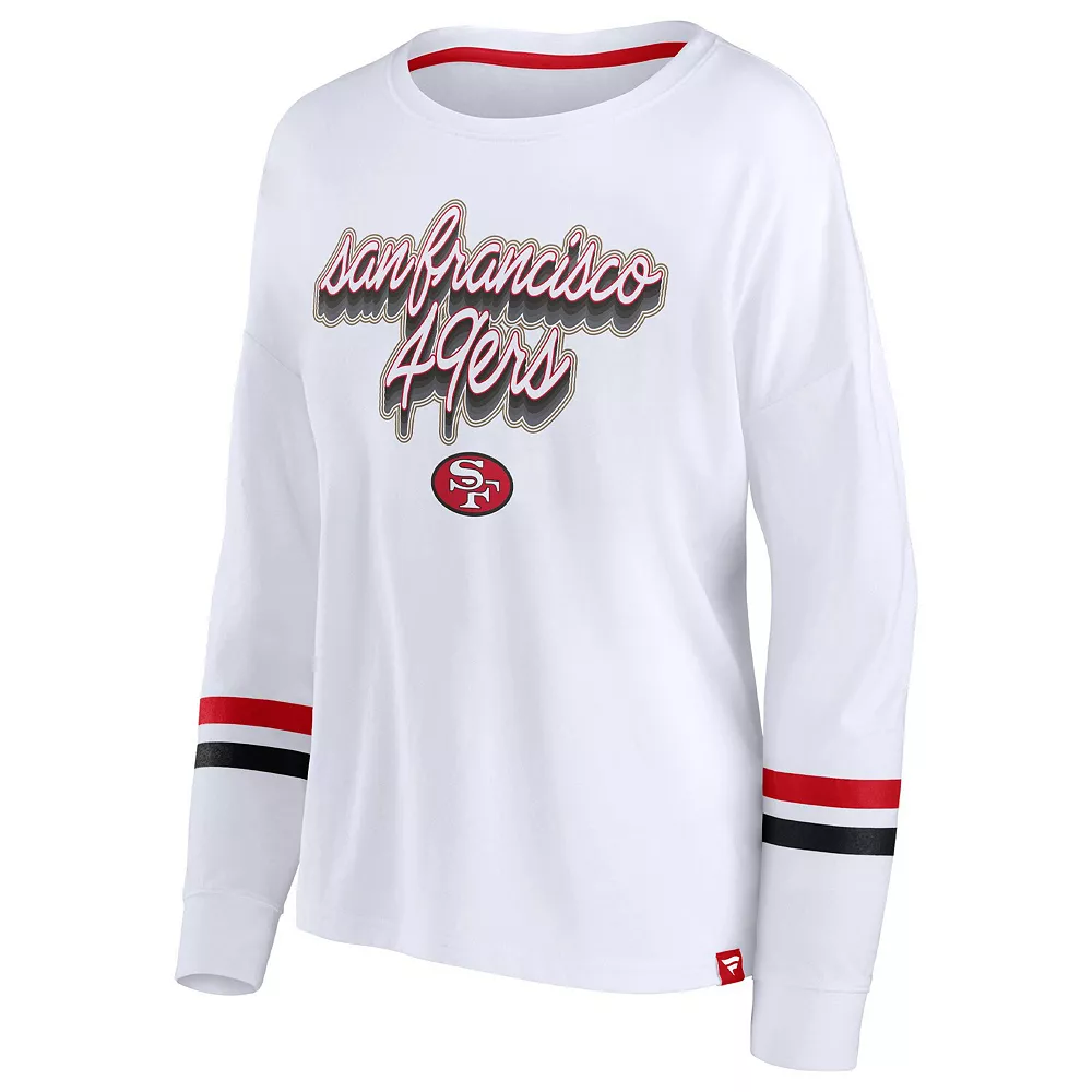 Women's Fanatics Branded White San Francisco 49ers Retro Power Long Sleeve T-Shirt 5 Women's Fanatics Branded White San Francisco 49ers Retro Power Long Sleeve T-Shirt - Image 3