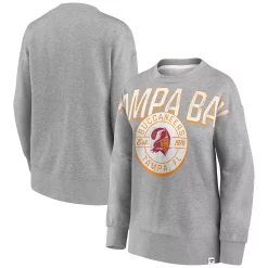 Women's Fanatics Branded Heathered Gray Tampa Bay Buccaneers Jump Distribution Tri-Blend Pullover Sweatshirt