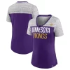 Women's Fanatics Branded Purple/Heathered Gray Minnesota Vikings Close Quarters V-Neck T-Shirt