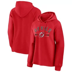Women's Fanatics Branded Red New Jersey Devils Perfect Play Raglan Pullover Hoodie