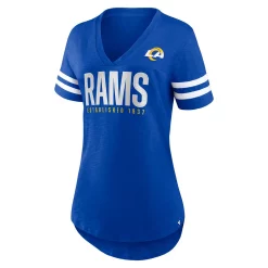 Women's Fanatics Branded Royal Los Angeles Rams Speed Tested V-Neck T-Shirt -Fanatics Clothing Shop 5917287 ALT2