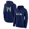 Women's Fanatics Branded DK Metcalf Navy Seattle Seahawks Player Icon Name & Number V-Neck Pullover Hoodie -Fanatics Clothing Shop 5917648