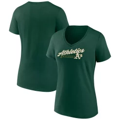 Women's Fanatics Branded Green Oakland Athletics One & Only V-Neck T-Shirt -Fanatics Clothing Shop 5930108 ALT