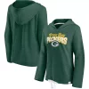 Women's Fanatics Branded Heathered Green Green Bay Packers First Team Flowy Pullover Hoodie -Fanatics Clothing Shop 5930112