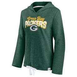 Women's Fanatics Branded Heathered Green Green Bay Packers First Team Flowy Pullover Hoodie -Fanatics Clothing Shop 5930112 ALT2