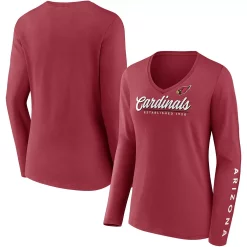 Women's Fanatics Branded Cardinal Arizona Cardinals Drive Forward V-Neck Long Sleeve T-Shirt -Fanatics Clothing Shop 5930305 ALT