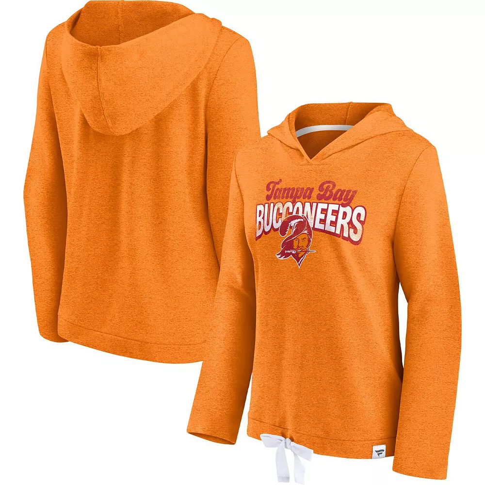 Women's Fanatics Branded Heathered Orange Tampa Bay Buccaneers First Team Flowy Pullover Hoodie 3 Women's Fanatics Branded Heathered Orange Tampa Bay Buccaneers First Team Flowy Pullover Hoodie