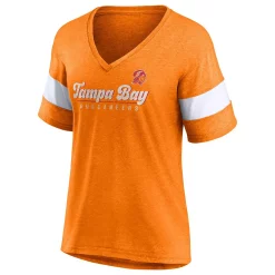 Women's Fanatics Branded Heathered Orange Tampa Bay Buccaneers Give It All Half-Sleeve V-Neck T-Shirt -Fanatics Clothing Shop 5935503 ALT2