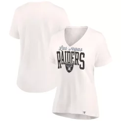 Women's Fanatics Branded Oatmeal Las Vegas Raiders Motivating Force V-Neck T-Shirt