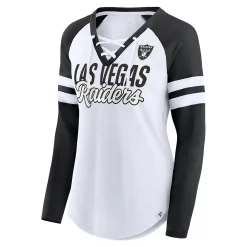 Women's Fanatics Branded White/Black Las Vegas Raiders True to Form Raglan Lace-Up V-Neck Long Sleeve T-Shirt 7 Women's Fanatics Branded White/Black Las Vegas Raiders True to Form Raglan Lace-Up V-Neck Long Sleeve T-Shirt -Fanatics Clothing Shop 5936468 ALT2