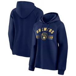 Women's Fanatics Branded Navy Milwaukee Brewers Perfect Play Raglan Pullover Hoodie -Fanatics Clothing Shop 5936523 ALT