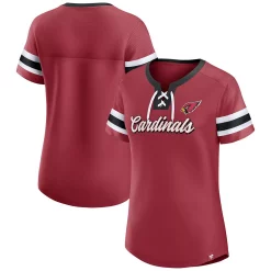 Women's Fanatics Branded Cardinal Arizona Cardinals Original State Lace-Up T-Shirt -Fanatics Clothing Shop 5936536 ALT