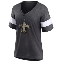 Women's Fanatics Branded Heathered Charcoal/White New Orleans Saints Distressed Team Tri-Blend V-Neck T-Shirt 7 Women's Fanatics Branded Heathered Charcoal/White New Orleans Saints Distressed Team Tri-Blend V-Neck T-Shirt -Fanatics Clothing Shop 5937198 ALT2