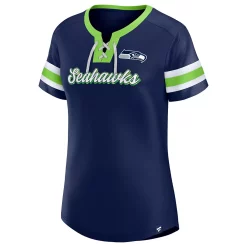 Women's Fanatics Branded College Navy Seattle Seahawks Original State Lace-Up T-Shirt -Fanatics Clothing Shop 5937259 ALT2
