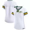 Women's Fanatics Branded White Green Bay Packers Sunday Best Lace-Up T-Shirt -Fanatics Clothing Shop 5937334