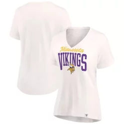 Women's Fanatics Branded Oatmeal Minnesota Vikings Motivating Force V-Neck T-Shirt -Fanatics Clothing Shop 5937652 ALT