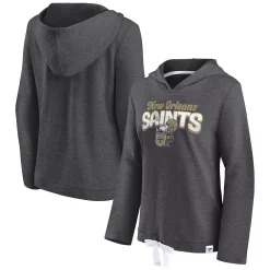 Women's Fanatics Branded Heathered Charcoal New Orleans Saints First Team Flowy Pullover Hoodie -Fanatics Clothing Shop 5937848 ALT
