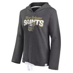 Women's Fanatics Branded Heathered Charcoal New Orleans Saints First Team Flowy Pullover Hoodie -Fanatics Clothing Shop 5937848 ALT2