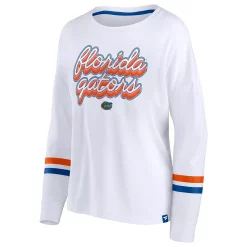 Women's Fanatics Branded White Florida Gators Retro Power Striped Long Sleeve T-Shirt -Fanatics Clothing Shop 5938043 ALT2