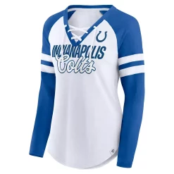 Women's Fanatics Branded White/Royal Indianapolis Colts True to Form Raglan Lace-Up V-Neck Long Sleeve T-Shirt 7 Women's Fanatics Branded White/Royal Indianapolis Colts True to Form Raglan Lace-Up V-Neck Long Sleeve T-Shirt -Fanatics Clothing Shop 5938266 ALT2