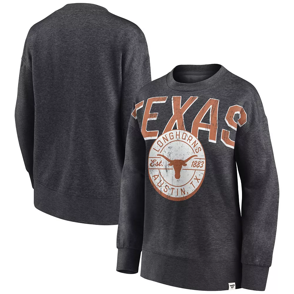 Women's Fanatics Branded Heathered Charcoal Texas Longhorns Jump Distribution Pullover Sweatshirt 3 Women's Fanatics Branded Heathered Charcoal Texas Longhorns Jump Distribution Pullover Sweatshirt