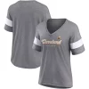Women's Fanatics Branded Heathered Gray Cleveland Browns Give It All Half-Sleeve V-Neck T-Shirt 1 Women's Fanatics Branded Heathered Gray Cleveland Browns Give It All Half-Sleeve V-Neck T-Shirt -Fanatics Clothing Shop 5950649