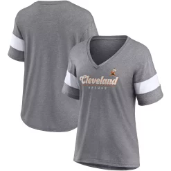 Women's Fanatics Branded Heathered Gray Cleveland Browns Give It All Half-Sleeve V-Neck T-Shirt 6 Women's Fanatics Branded Heathered Gray Cleveland Browns Give It All Half-Sleeve V-Neck T-Shirt -Fanatics Clothing Shop 5950649 ALT