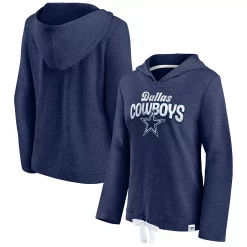 Women's Fanatics Branded Heathered Navy Dallas Cowboys First Team Flowy Pullover Hoodie