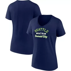 Women's Fanatics Branded College Navy Seattle Seahawks Slogan V-Neck T-Shirt -Fanatics Clothing Shop 5951253 ALT