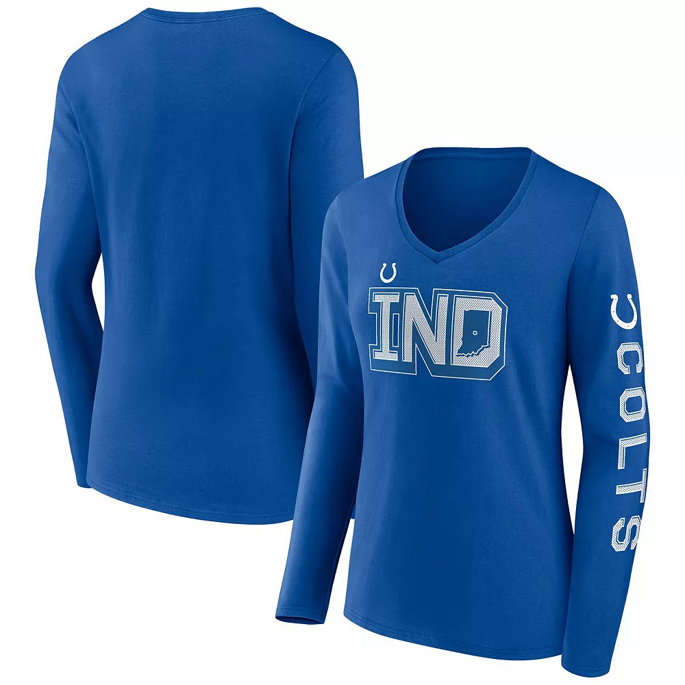 Women's Fanatics Branded Royal Indianapolis Colts Hometown Sweep Long Sleeve V-Neck T-Shirt 3 Women's Fanatics Branded Royal Indianapolis Colts Hometown Sweep Long Sleeve V-Neck T-Shirt