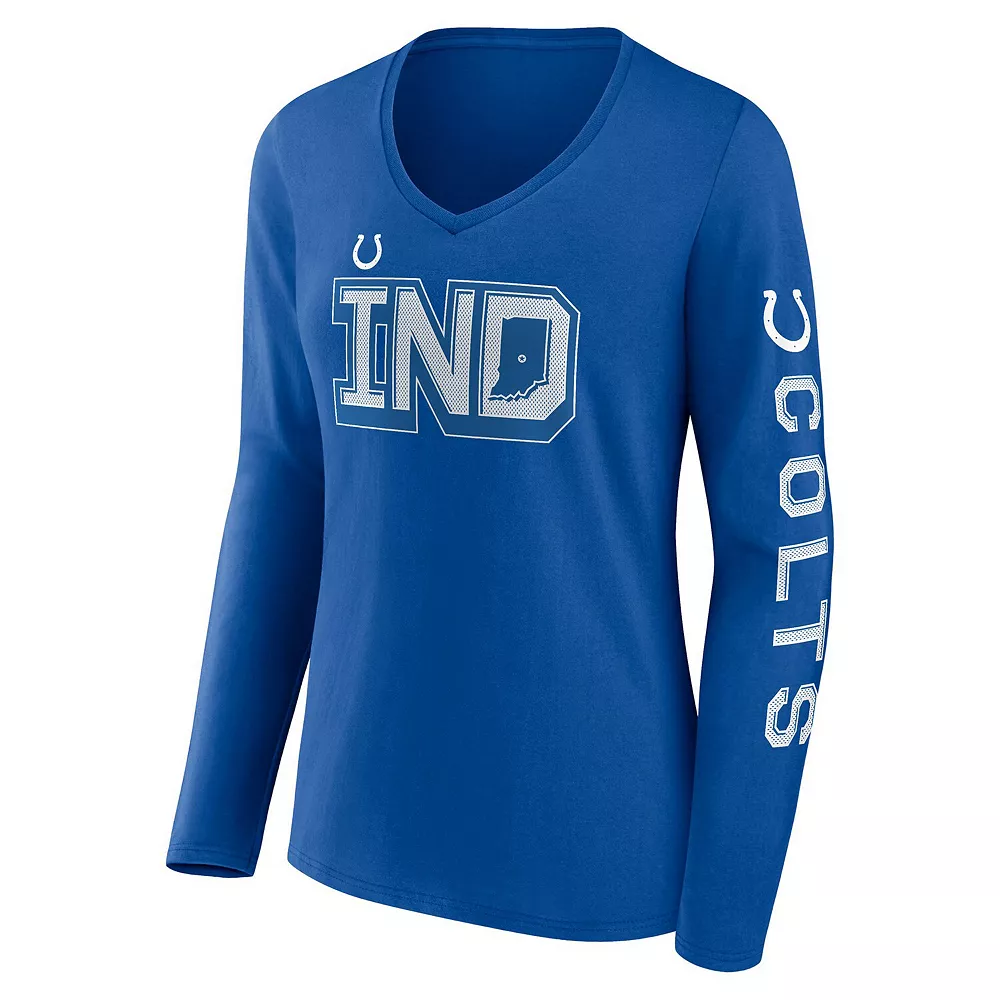 Women's Fanatics Branded Royal Indianapolis Colts Hometown Sweep Long Sleeve V-Neck T-Shirt 5 Women's Fanatics Branded Royal Indianapolis Colts Hometown Sweep Long Sleeve V-Neck T-Shirt - Image 3