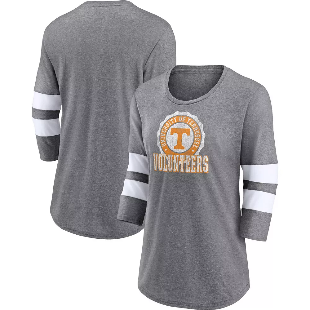 Women's Fanatics Branded Heathered Gray Tennessee Volunteers Drive Forward Tri-Blend 3/4-Sleeve T-Shirt 4 Women's Fanatics Branded Heathered Gray Tennessee Volunteers Drive Forward Tri-Blend 3/4-Sleeve T-Shirt - Image 2