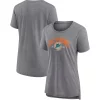 Women's Fanatics Branded Heathered Gray Miami Dolphins Drop Back Modern T-Shirt -Fanatics Clothing Shop 5951778