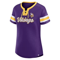Women's Fanatics Branded Purple Minnesota Vikings Original State Lace-Up T-Shirt -Fanatics Clothing Shop 5952053 ALT2