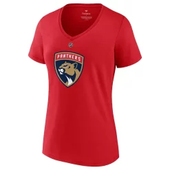 Women's Fanatics Branded Matthew Tkachuk Red Florida Panthers Authentic Stack Name & Number V-Neck T-Shirt -Fanatics Clothing Shop 5952125 ALT2