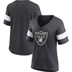 Women's Fanatics Branded Heathered Charcoal Las Vegas Raiders Distressed Team Tri-Blend V-Neck T-Shirt 6 Women's Fanatics Branded Heathered Charcoal Las Vegas Raiders Distressed Team Tri-Blend V-Neck T-Shirt -Fanatics Clothing Shop 5952190 ALT