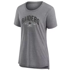 Women's Fanatics Branded Heathered Gray Las Vegas Raiders Drop Back Modern Tri-Blend T-Shirt -Fanatics Clothing Shop 5952302 ALT2