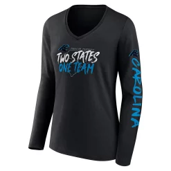 Women's Fanatics Branded Black Carolina Panthers Hometown Sweep Long Sleeve V-Neck T-Shirt -Fanatics Clothing Shop 5952417 ALT2