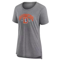 Women's Fanatics Branded Heather Gray Denver Broncos Drop Back Modern Tri-Blend T-Shirt -Fanatics Clothing Shop 5953009 ALT2